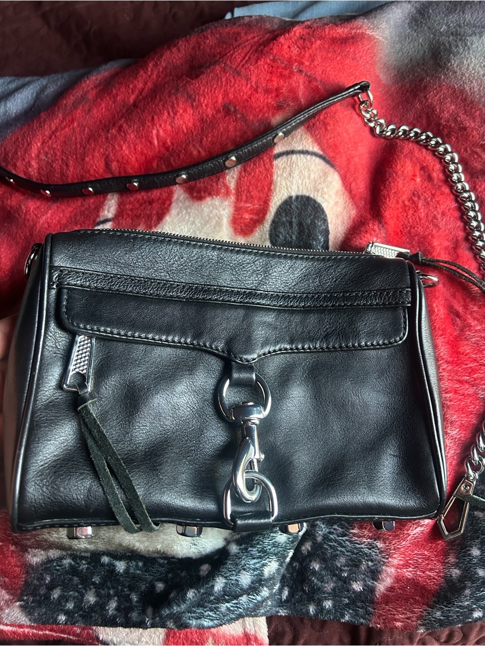 Rebecca Minkoff Mini MAC leather crossbody silver hardware